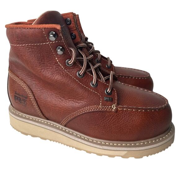 Timberland Work Boot Barstow Wedge 6" Men's 7W Leather Alloy Safety Toe EH - Picture 1 of 10